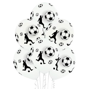 Party Factory Latexballons (10 Stk.) mit Fußball-Motiv, Ø 25cm, ideal als Deko für Fußballpartys.