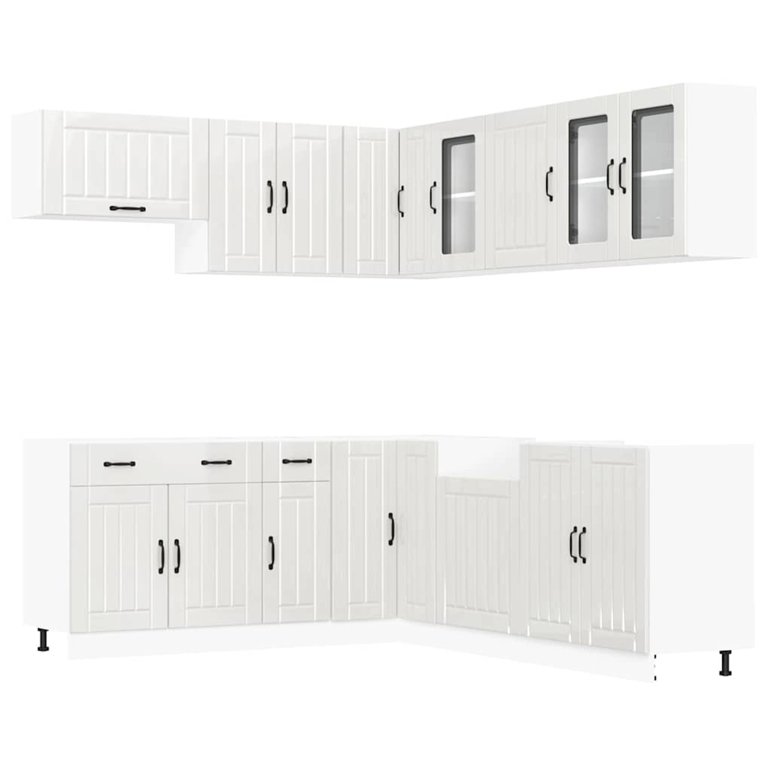 vidaXL 11-Tlg Küchenschrank-Set Lucca Hochglanz-Weiß Holzwerkstoff 3314923 günstig online kaufen