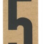 Schwarze Folien-Zahl 5 von Seilflechter, selbstklebend, 100 mm hoch, für Boote.