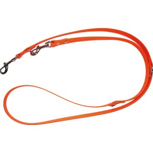 Leuchtorange Hunde-Vorführleine aus BioThane, 200 cm lang und 19 mm breit, 3-fach verstellbar.
