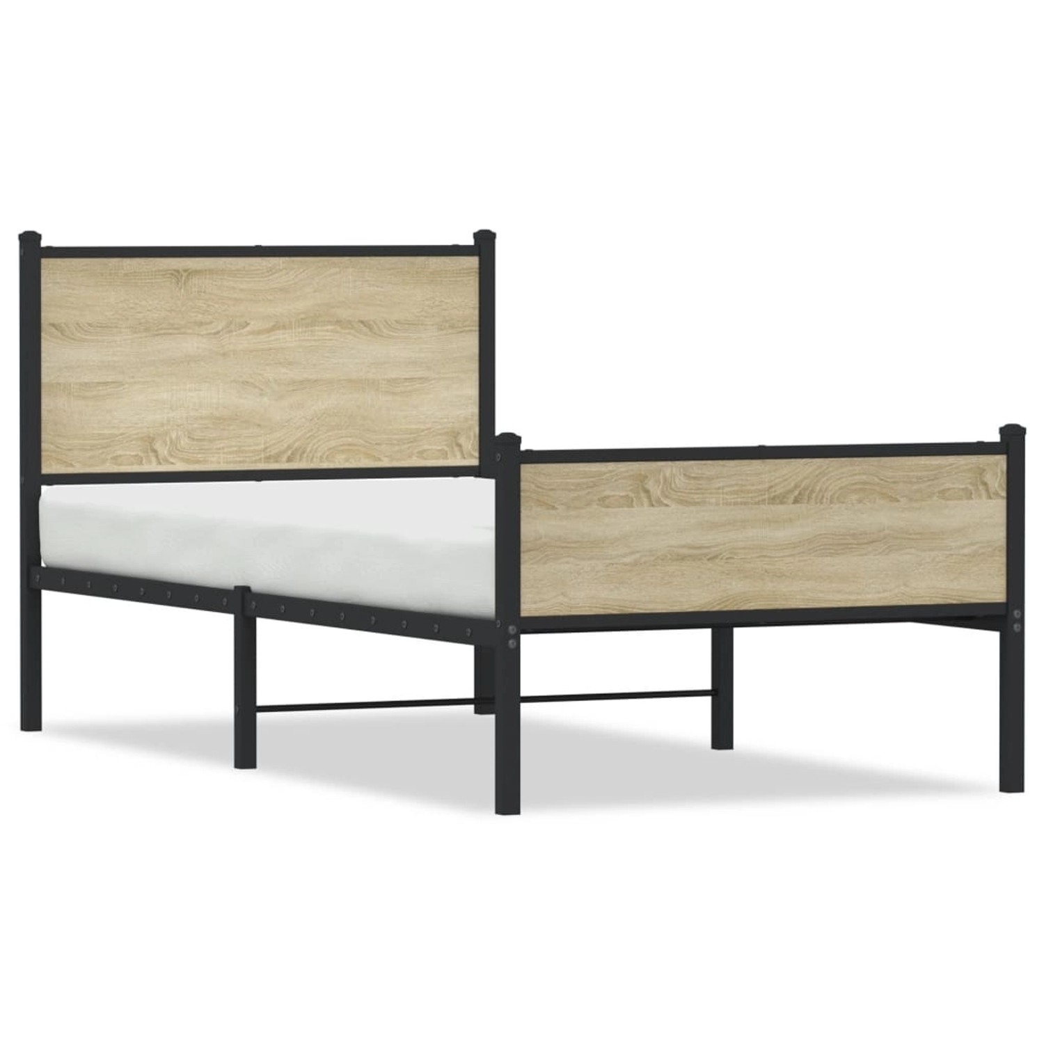 vidaXL Metallbett ohne Matratze Sonoma-Eiche 90x200 cm 4007897 günstig online kaufen
