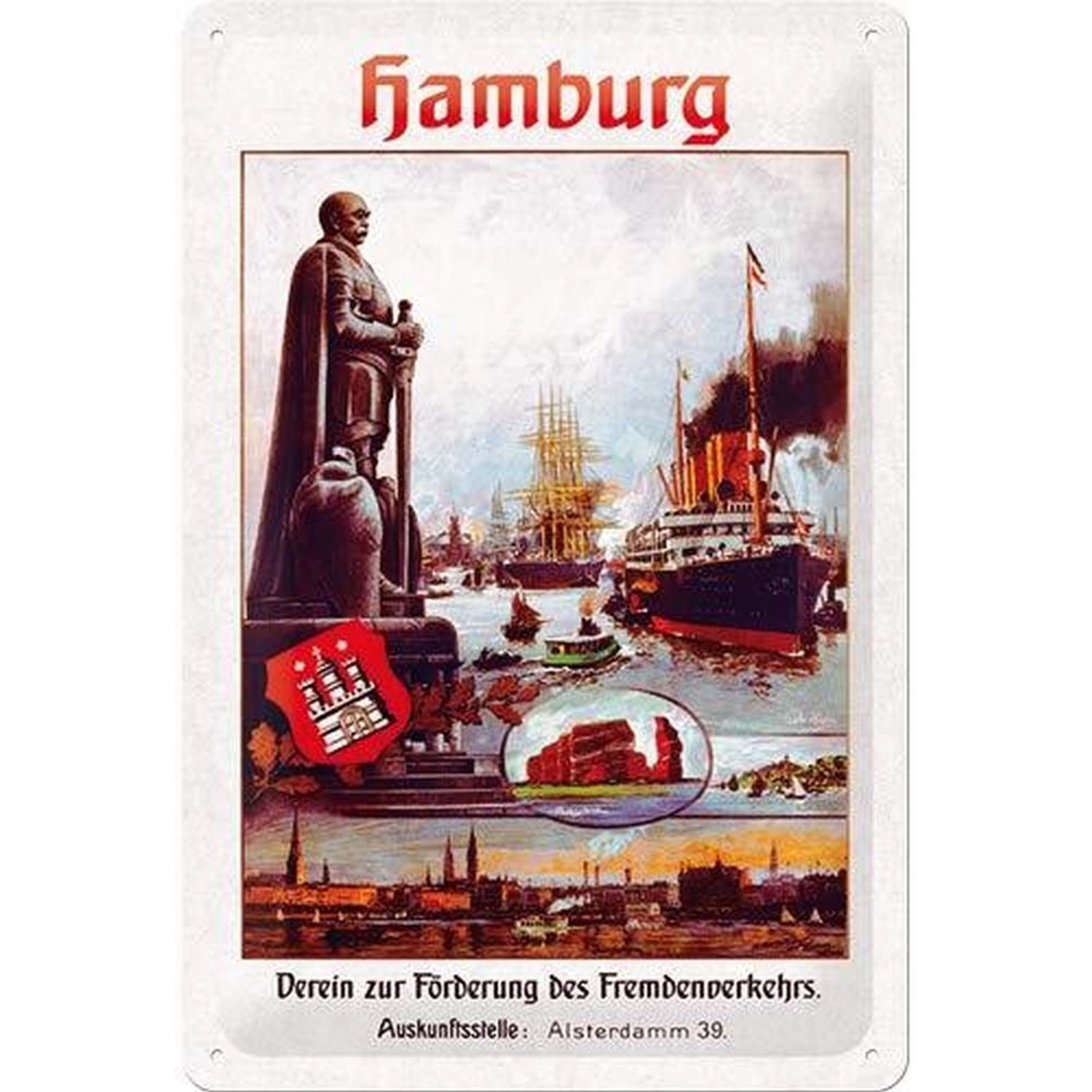 Nostalgic-Art Blechschild 20 x 30cm - Hamburg - Verein zur Förderung des Fr günstig online kaufen