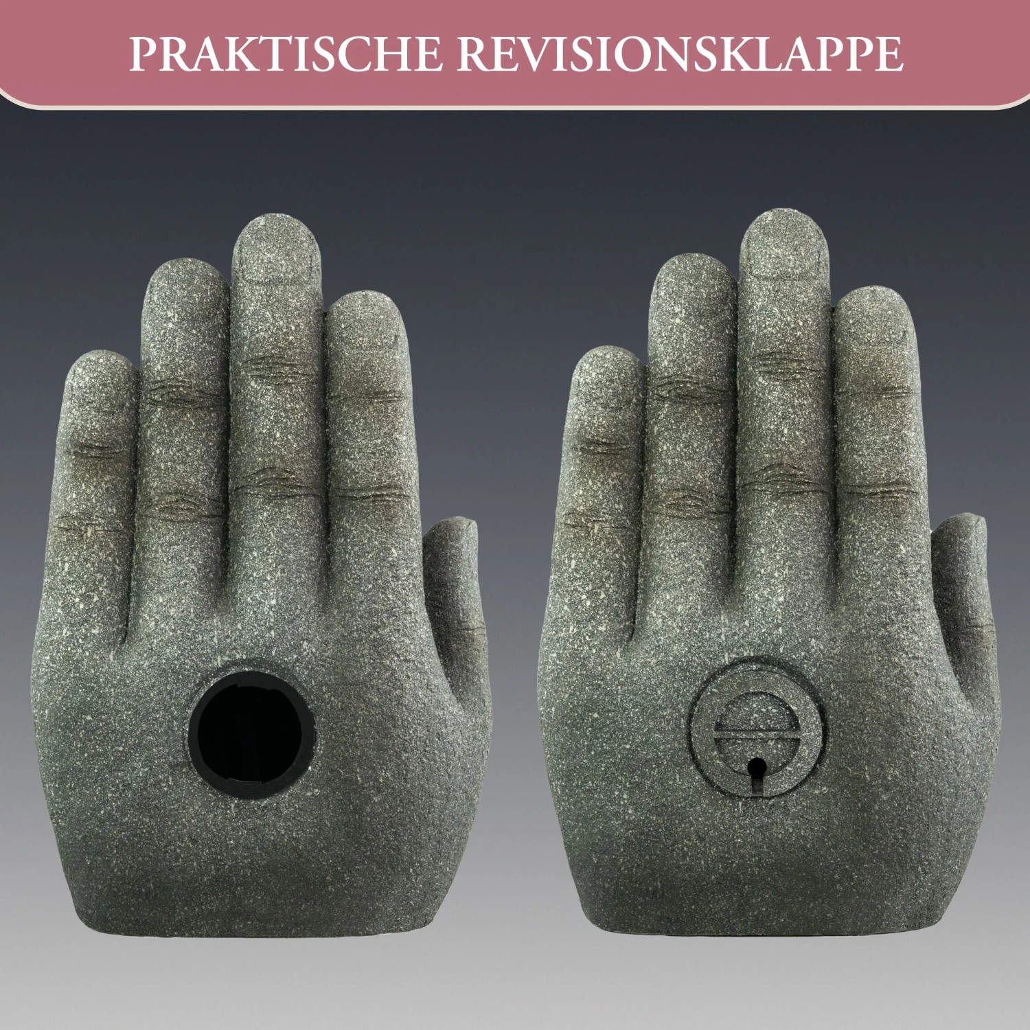 Intergarden Wasserspiel Zimmerbrunnen Mittelgroß Buddha 55cm mit Beleuchtung Schwarz_8