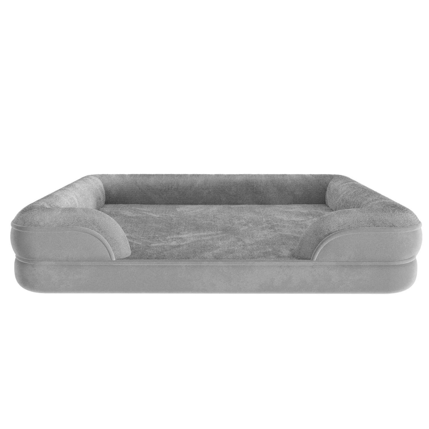 Tectake Orthopädisches Hundebett Kimba Mit Abnehmbarem  Wasserdichtem Plüschbezug Dicke und Ergonomische Polsterung Mit Erhöhtem Rand L  94 x 72 x 18
