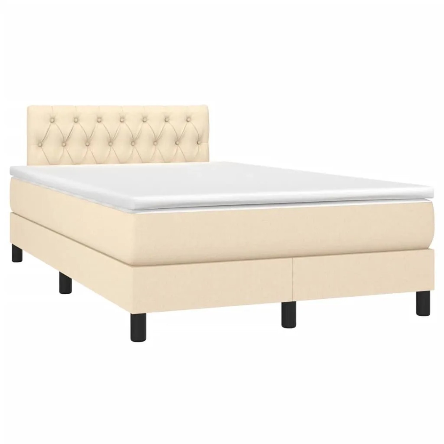 vidaXL Boxspringbett mit Matratze & LED Creme 120x200 cm Stoff 3133386 günstig online kaufen