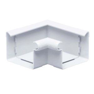 Weißer Inefa Rinnenwinkel 90 Grad Inneneck aus PVC für Kastenrinnen. Verbindet Kunststoff-Dachrinnen.