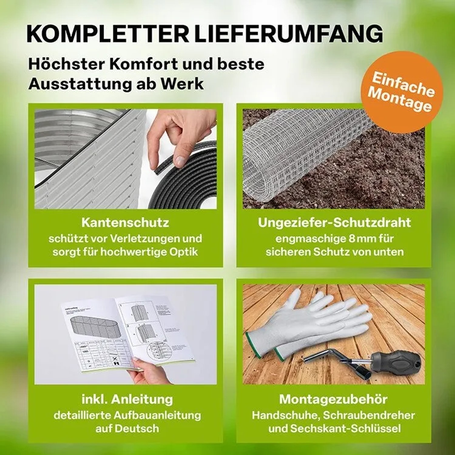 TTL GARDEN Ovales Garten-Hochbeet SPIRIT L 240×80×80 cm – Großes Metall Hochbeet Verzinkt in Silber für Garten & Terrasse_5