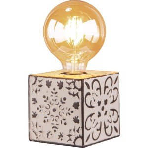 Brilliant Tischlampe Vagos, schwarz-weiß, 10x10 cm. Dekorative Leselampe im Vintage Design.