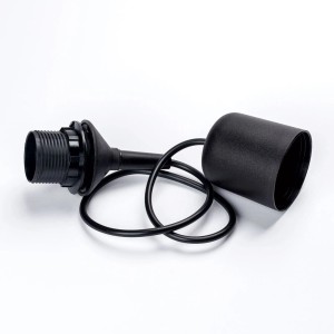 Schwarze Orion Lightstyle Lampenaufhängung Basic mit E27 Fassung und Kabel.