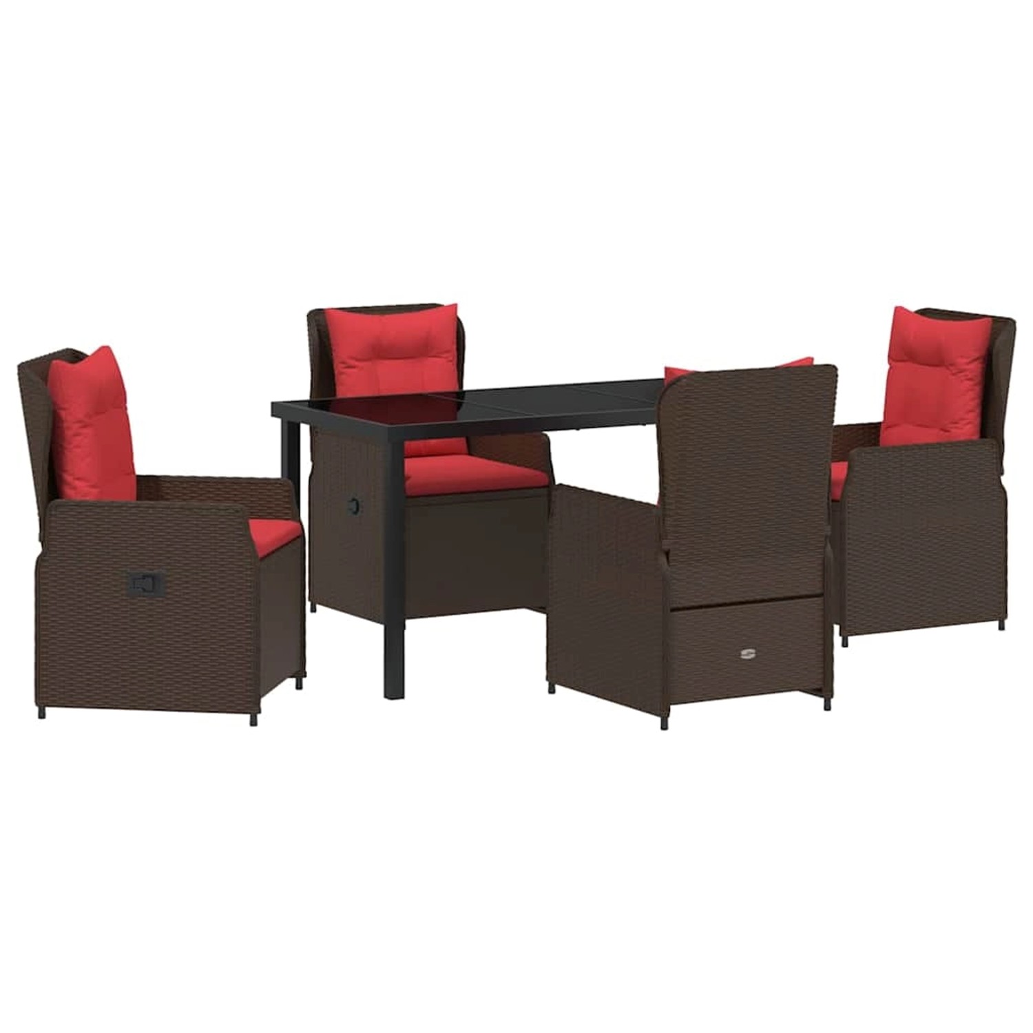 vidaXL Garten Essgruppe 5-Tlg Braun Poly Rattan 3381025 günstig online kaufen