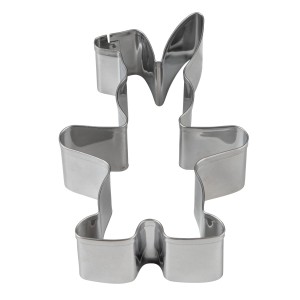 Zenker Ausstecher Knuddelhase, silberner Plätzchenausstecher für Ostern.