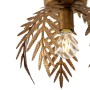 Goldene Vintage Deckenleuchte Botanica. Detailaufnahme mit filigranen Metallblättern und E27 Glühbirne.