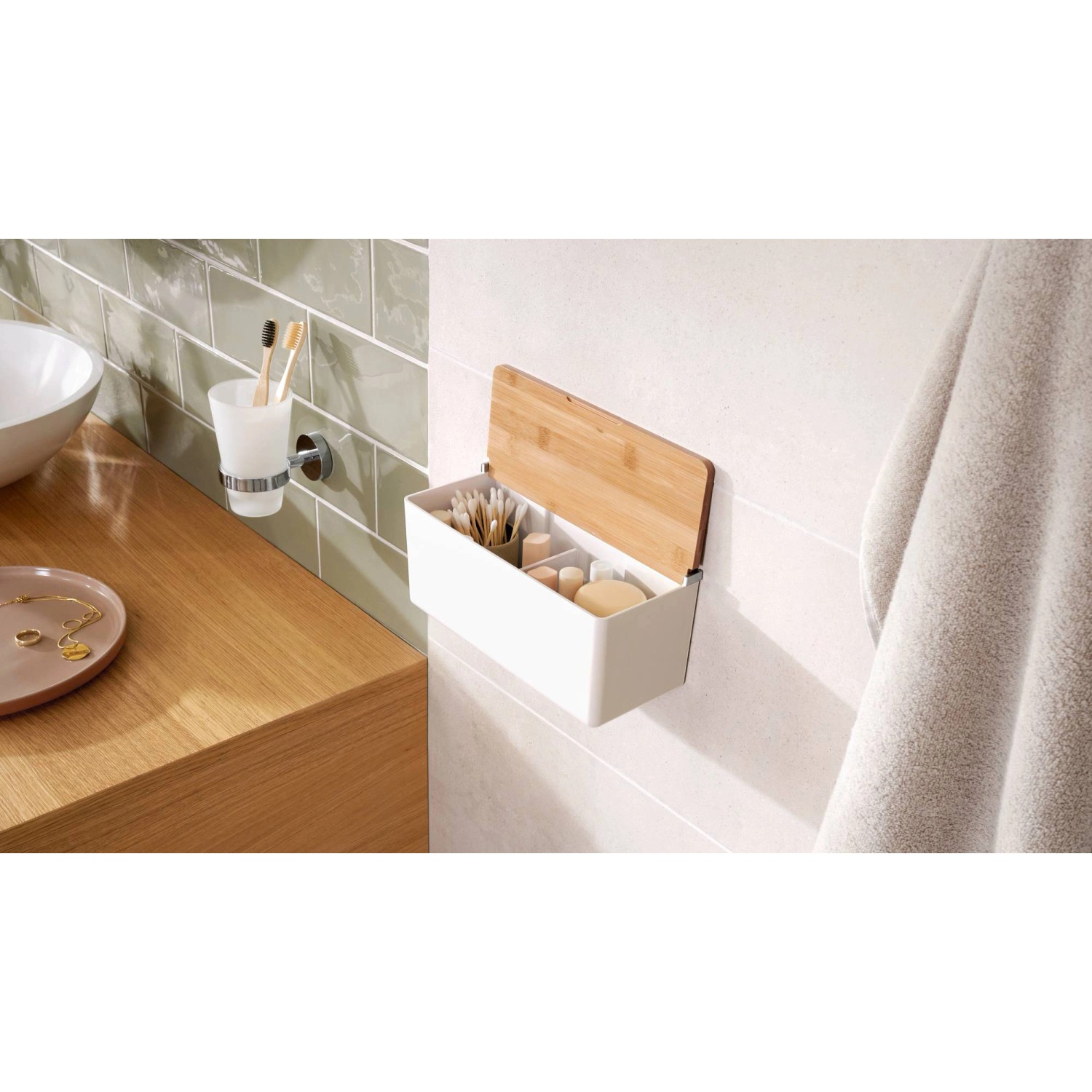 tesa baboo aufbewahrungsbox medium weiß mit deckel kaufen bei obi