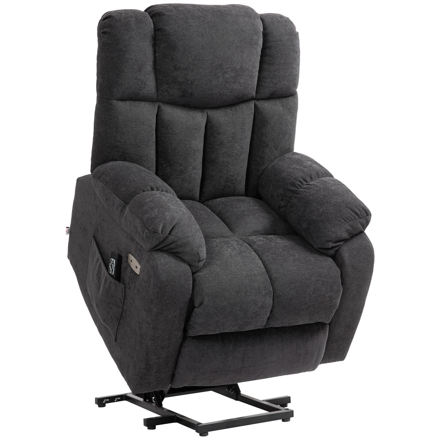 HOMCOM Fernsehsessel mit Aufstehhilfe Polyester Schwarz 92L x 95B x 107H cm günstig online kaufen