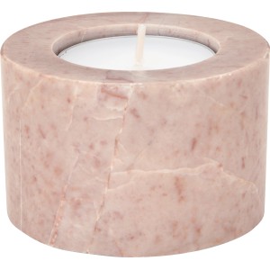 Rosa Teelichthalter Midnight Mystery aus Marmor, 4 cm hoch.