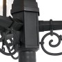 Detailaufnahme der schwarzen QAZQA New Haven Außenleuchte mit gehämmertem Design.