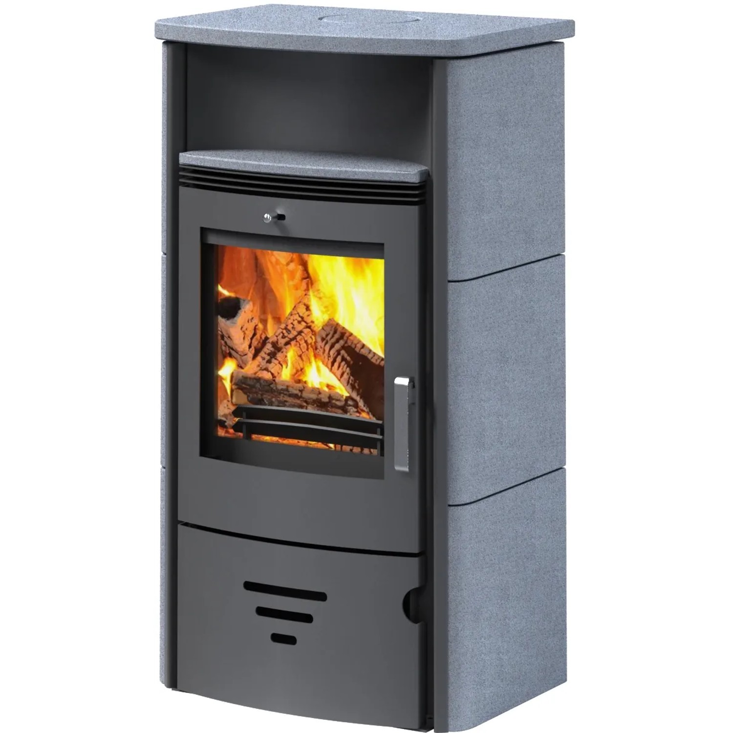 Accente Turin 2.0 Kaminofen Granit Grau 6 kW mit Automatik