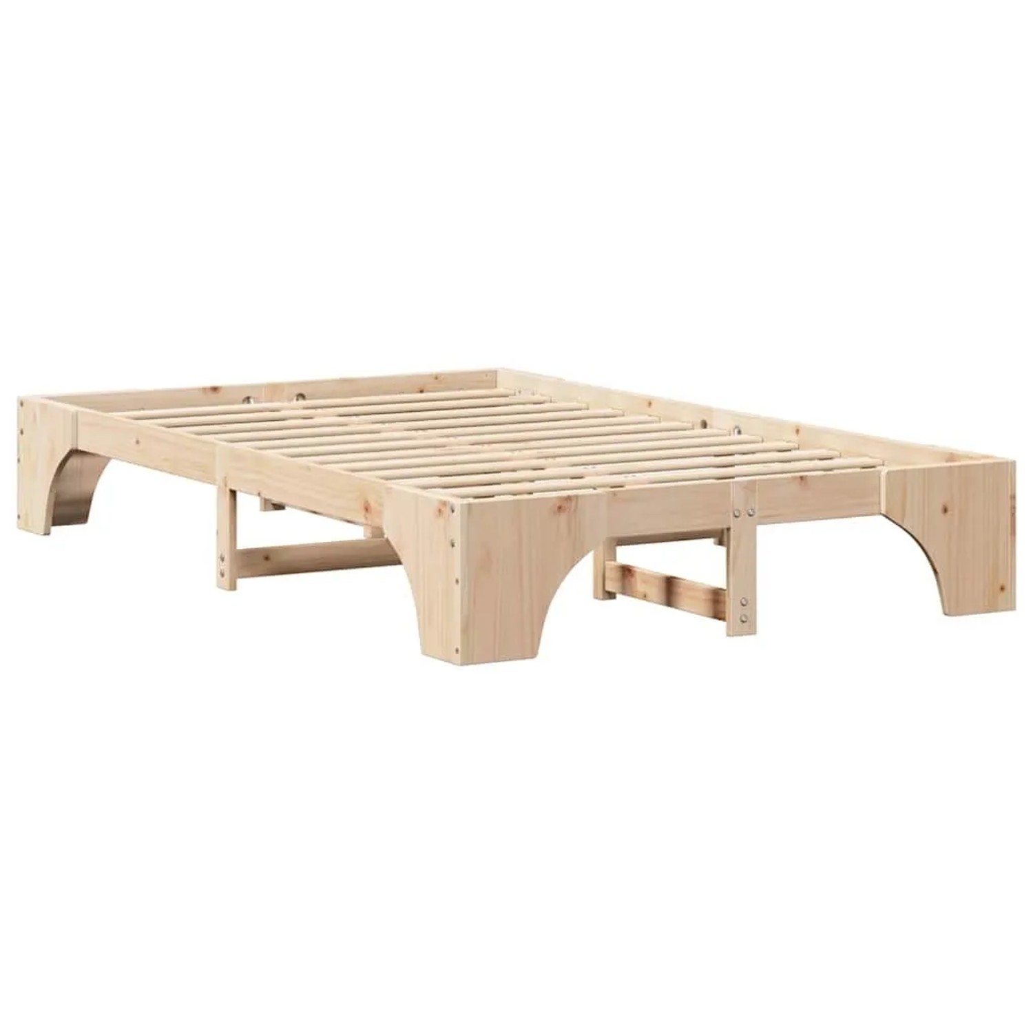 vidaXL Bettrahmen Natur 120 x 200 cm Massives Kiefernholz 872947