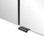 Detailaufnahme: Held Möbel 3D-Spiegelschrank Padua, 60 cm, Graphitgrau, mit schwarzem Griff.