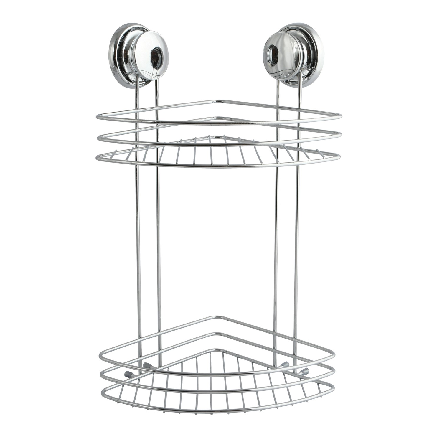 MSV Eck-Duschregal Mega Ventouses Stahl 21,5 x 21,5 x 39,7 cm Chrom günstig online kaufen