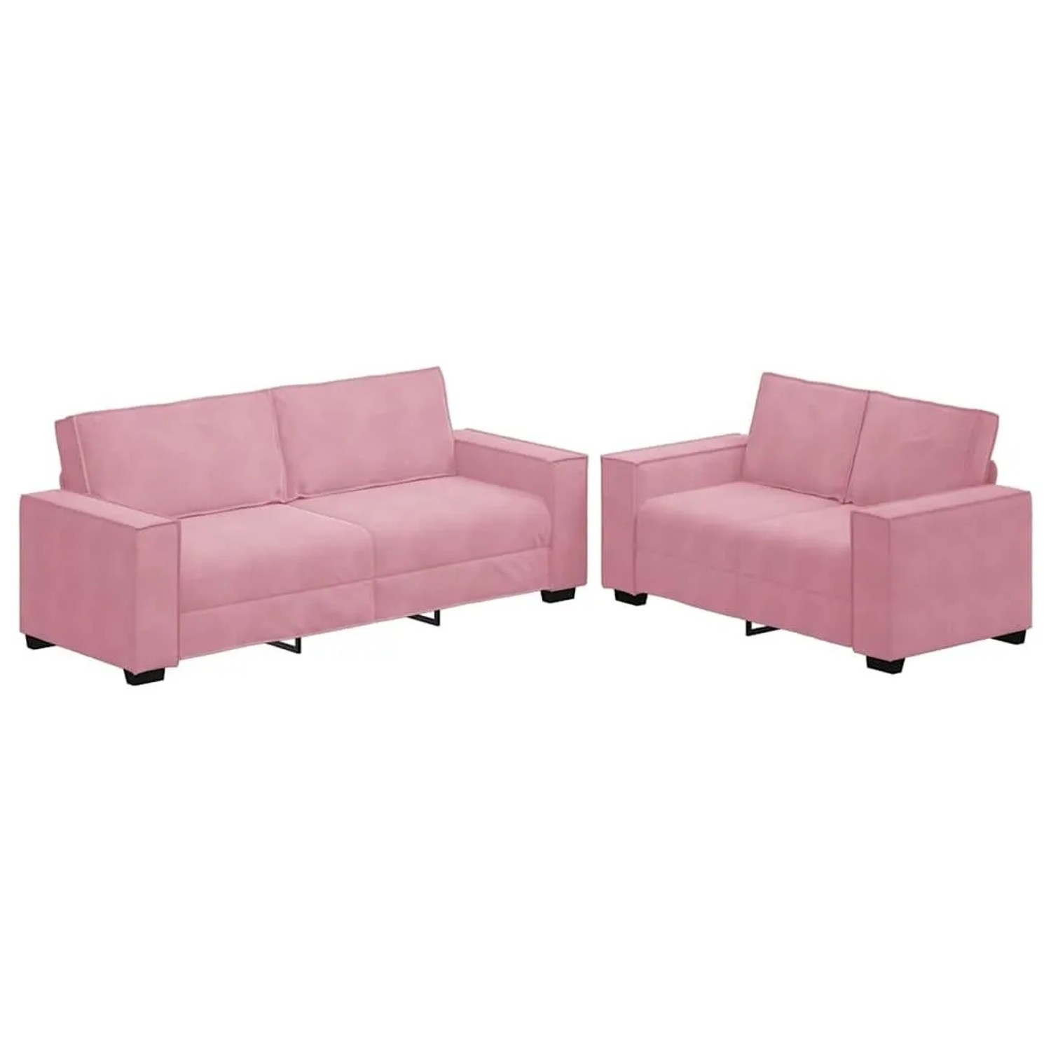 vidaXL 2-Tlg Sofagarnitur mit Kissen Rosa Samt 3324703 günstig online kaufen