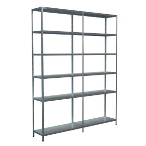 Verzinktes Schulte Steckregal, Grund- und Anbauregal, 230x180x35 cm mit 12 Böden.
