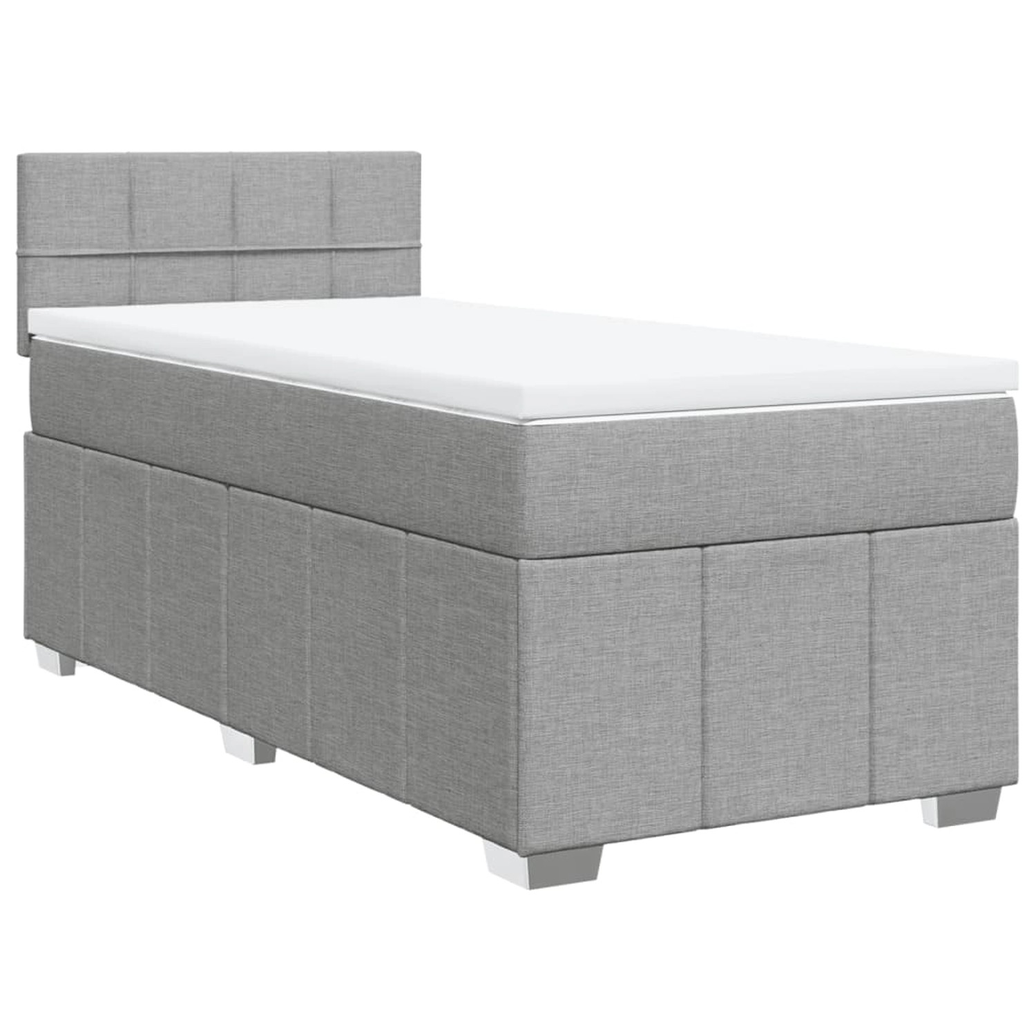 vidaXL Boxspringbett mit Matratze Hellgrau 90x190 cm Stoff 3286923 günstig online kaufen