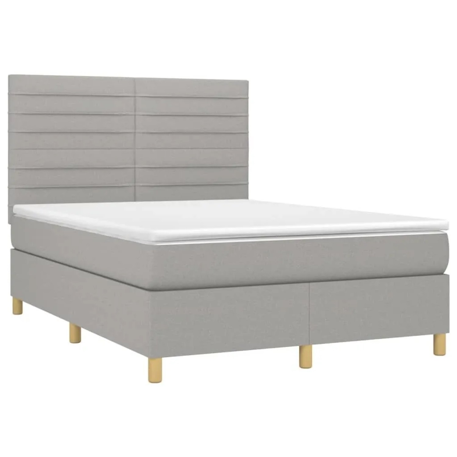 vidaXL Boxspringbett mit Matratze Hellgrau 140x200 cm Stoff 3142417 günstig online kaufen