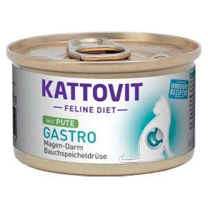 Kattovit Gastro Pute Katzenfutter, 85g Dose für Magen-Darm-Probleme.
