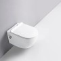 Wandhängendes Dusch-WC von Glasdeals mit Softclose-Sitz und Taharet-Funktion.