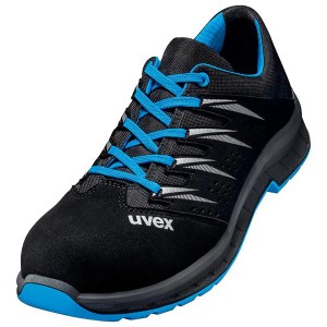 Uvex Halbschuh 2 Trend S1P, Gr. 37, schwarz-blau. Sportlicher Sicherheitsschuh für Arbeit und Freizeit.