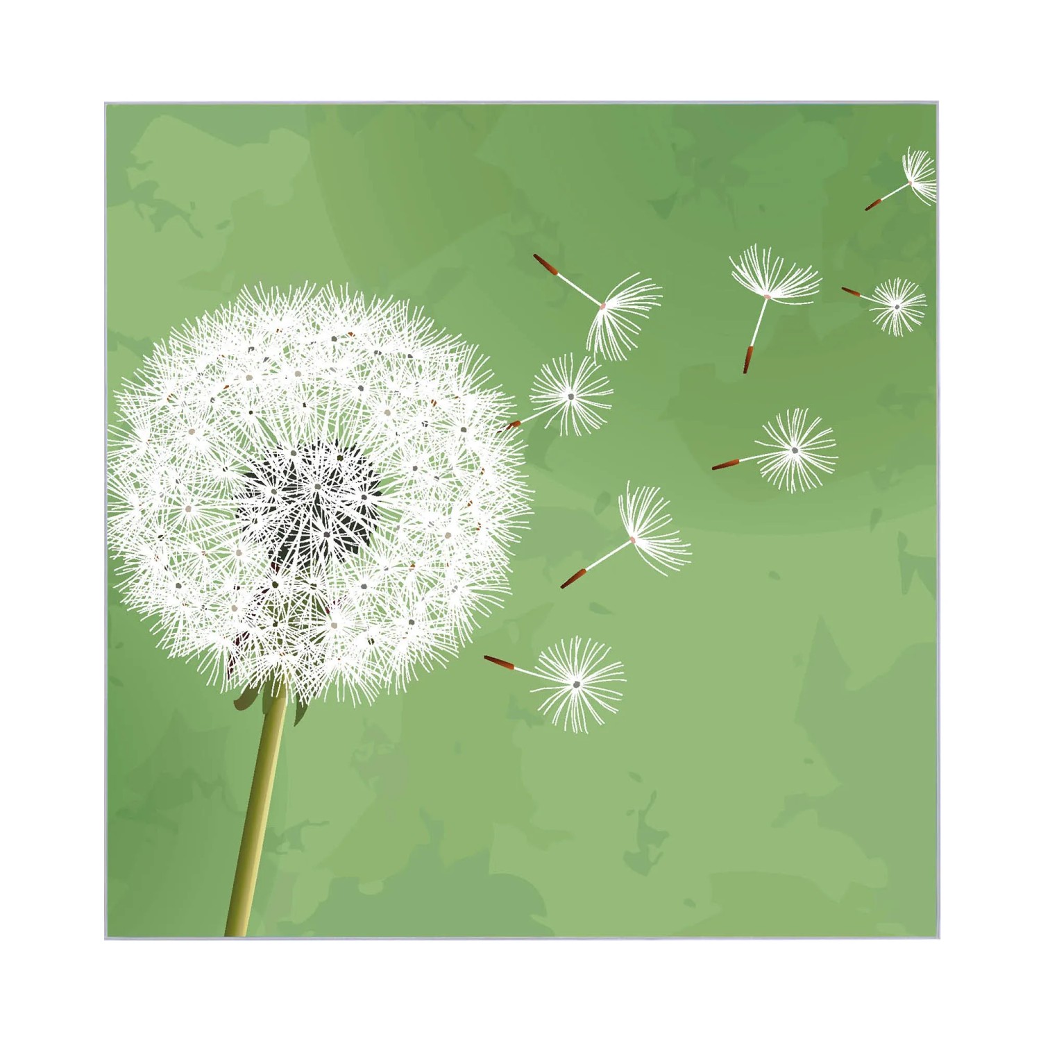 Weißer Schlüsselkasten mit Pusteblumen Motiv, beschreibbar und magnetisch, 30x30cm.