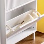 SoBuy Schuhkipper mit 3 Klappen Schuhschrank Schmal für Diele Flur FSR177-H-W_7