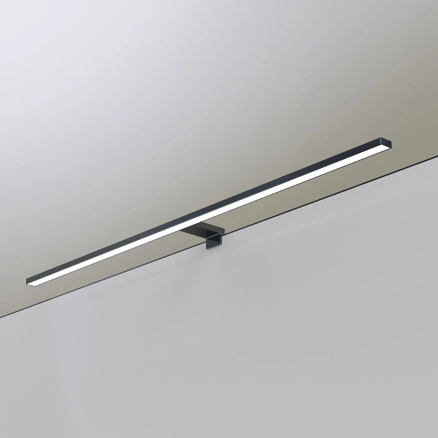 Schwarze 80cm LED Badleuchte/Spiegelleuchte mit warmweißem Licht.