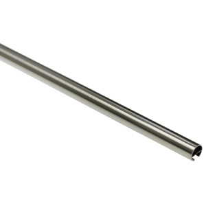Gardinia Gardinenstange Memphis, Edelstahl, 160 cm, mit Innenlauf für Gardinen und Vorhänge.