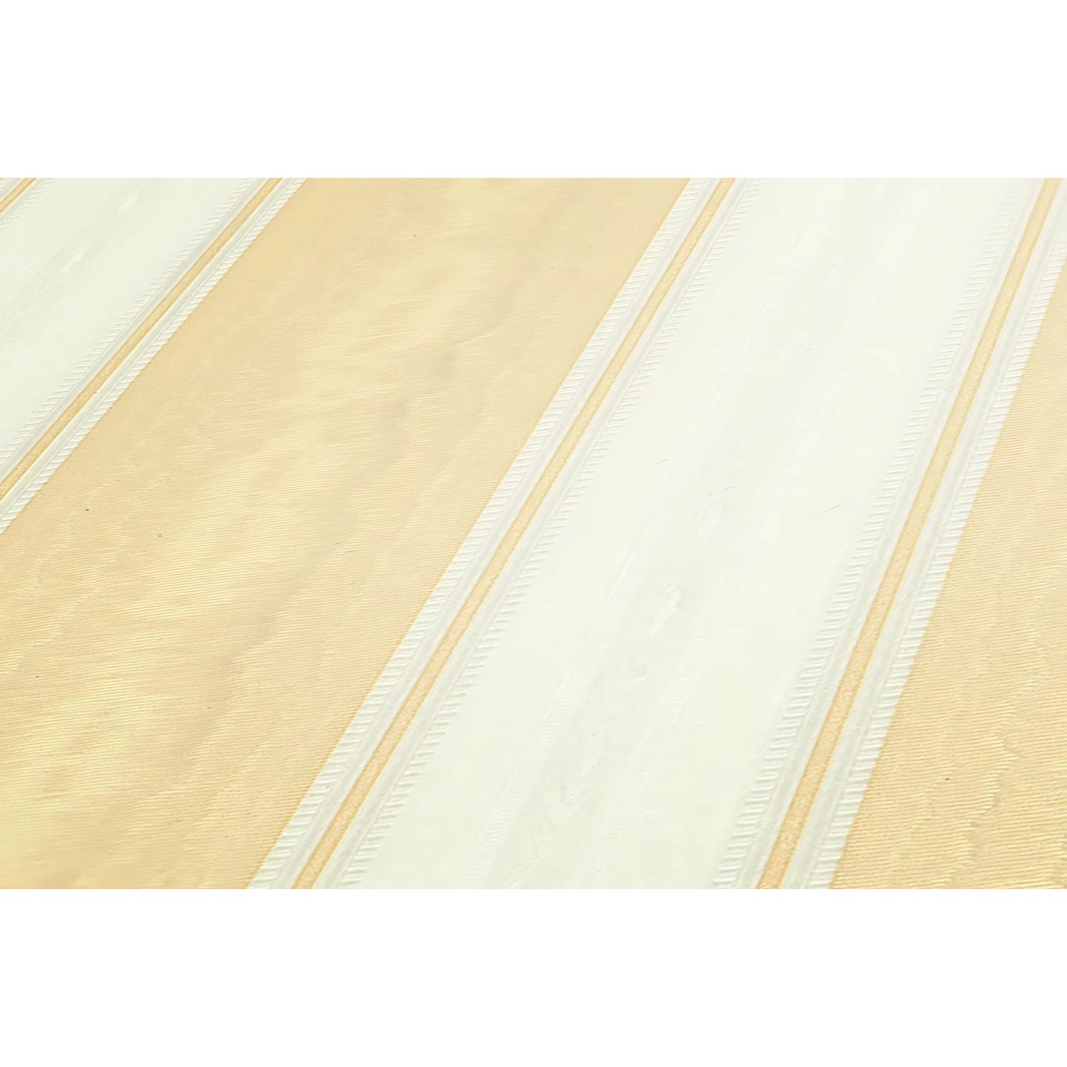 PROFHOME Streifen Tapete in Beige/Weiß mit Textiloptik, matte Vinyltapete für Wohnräume.