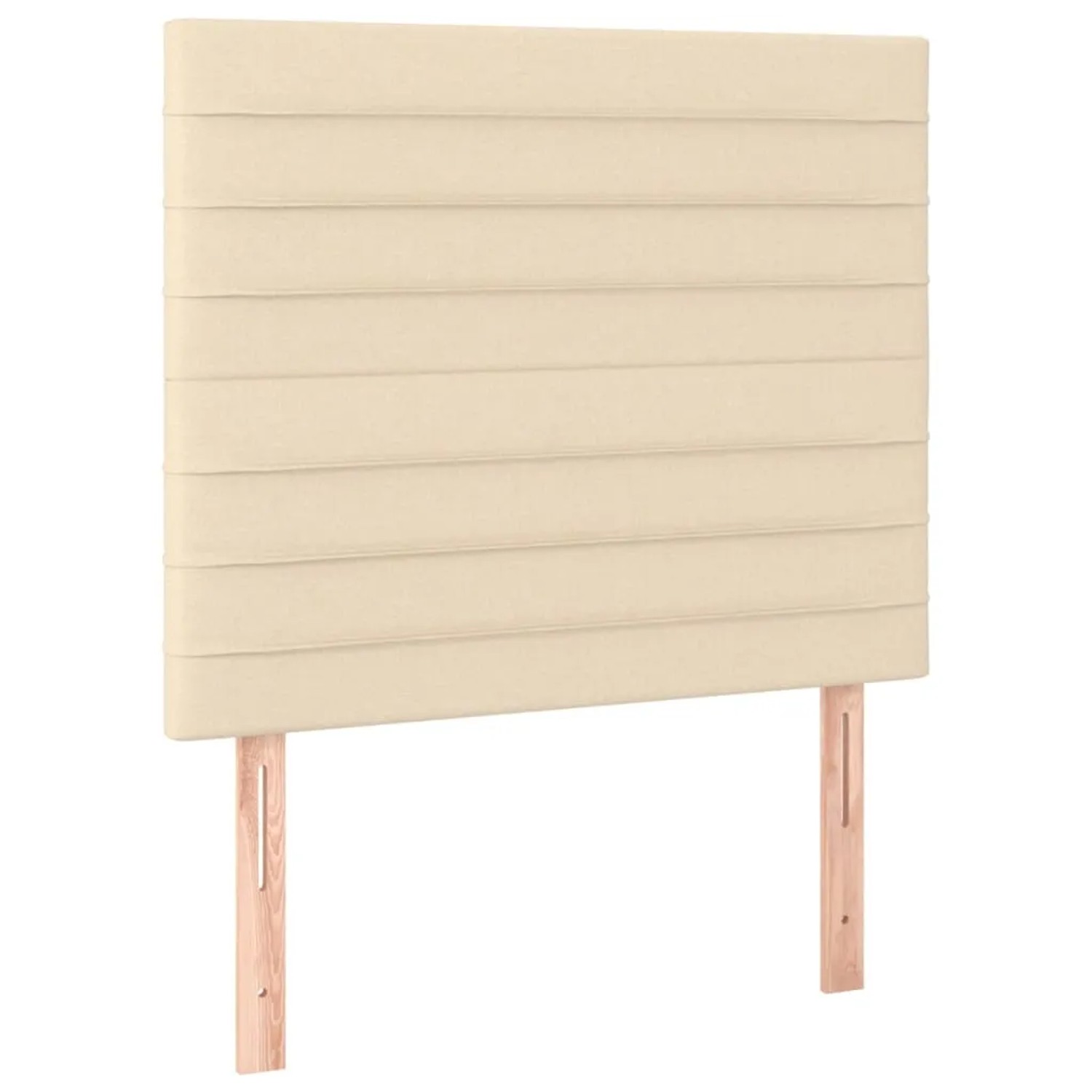 Cremefarbenes vidaXL Boxspringbett mit Stoffbezug, Matratze, 80x200 cm.