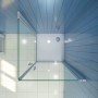 AICA Eckdusche 80x80cm, Alu Silber Matt, ESG Glas, Pendeltür, Eckeinstieg. Ohne Duschtasse.