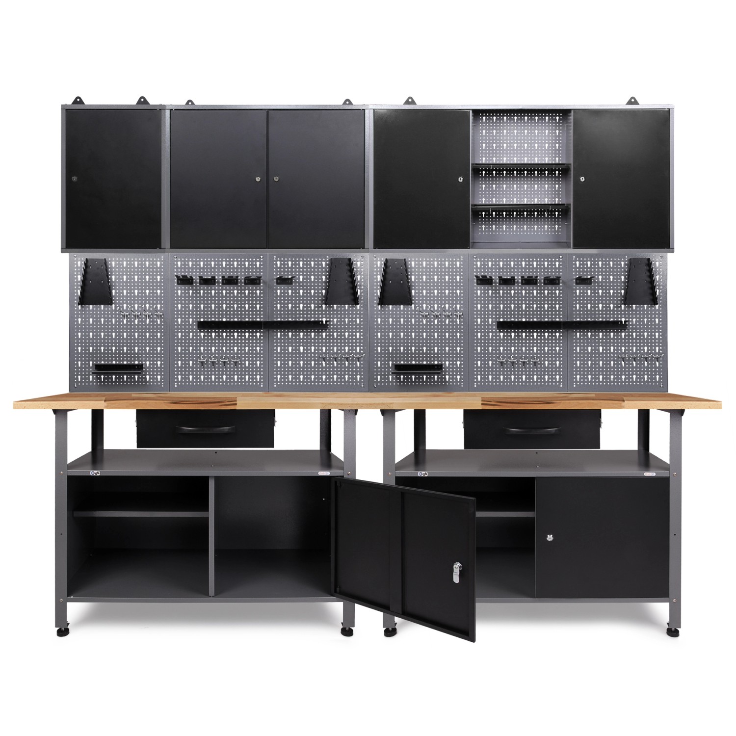 Ondis24 Werkbank Set Klaus 240 cm 3 Schränke Werkstatt günstig online kaufen