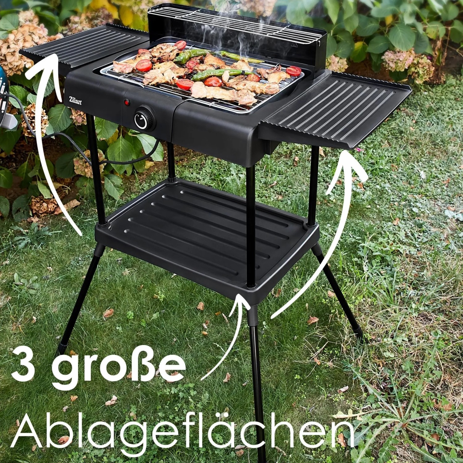 Zilan ZLN-3789 2in1 Standgrill Elektrogrill Tischgrill Thermostat 2400 W_4