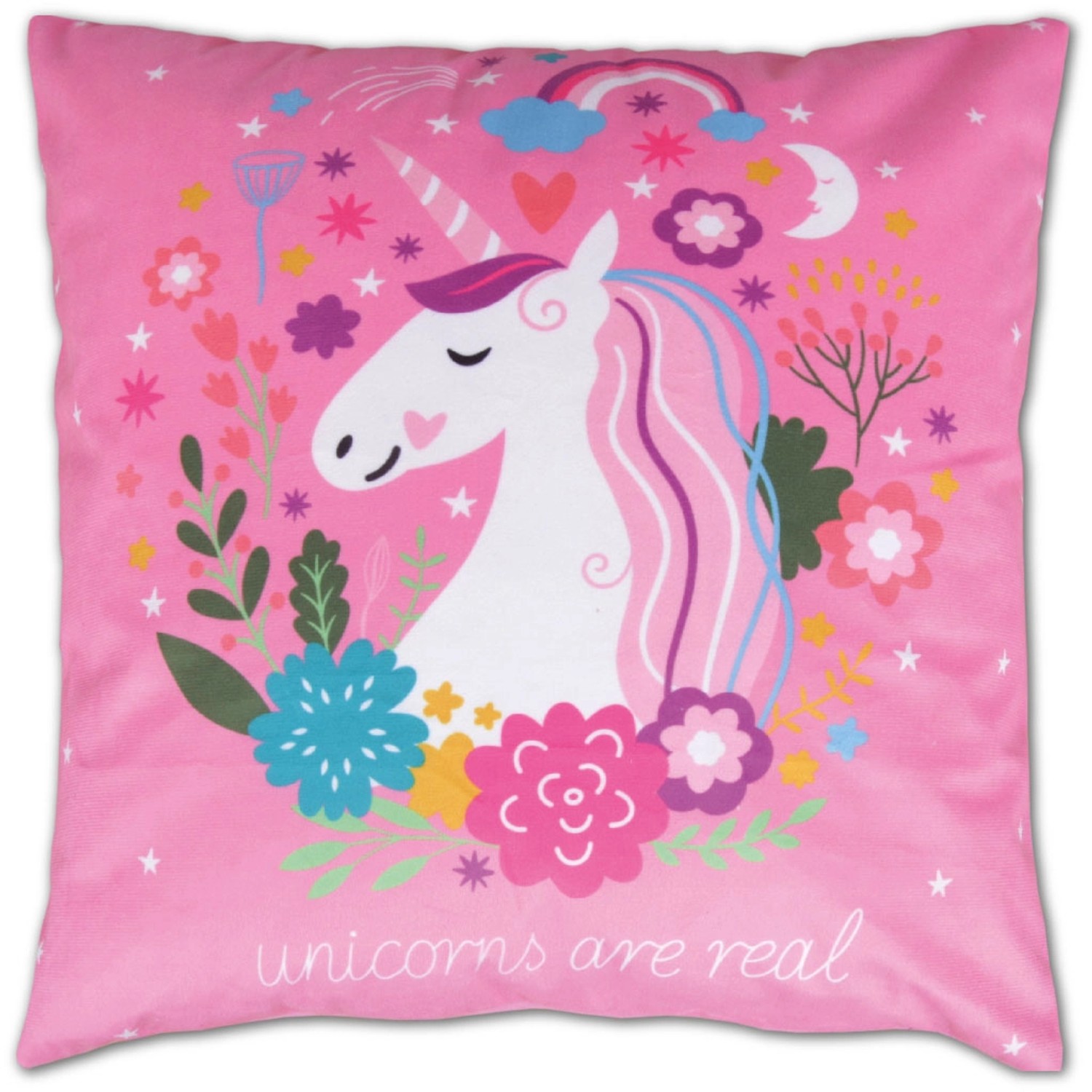 Bestlivings Kissenhülle Fotodruck 40 x 40 cm Einhorn Pink Ohne Füllung