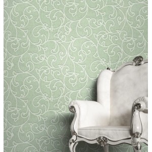 Newroom Vliestapete Varallo Olive Ornamente Vintage Strukturiert FSC®