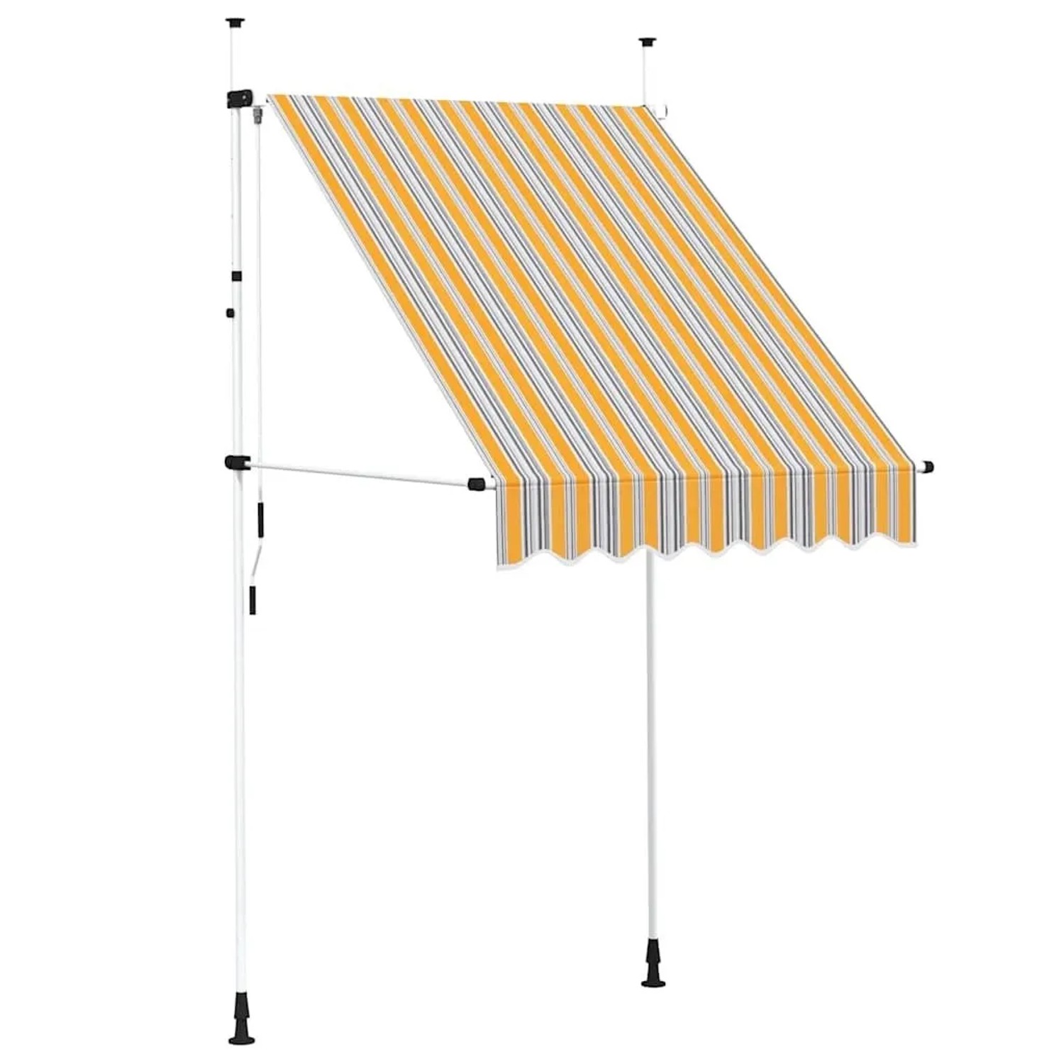 vidaXL Einziehbare Markise Handbetrieben 150 cm Gelb/Blau Gestreift 43225
