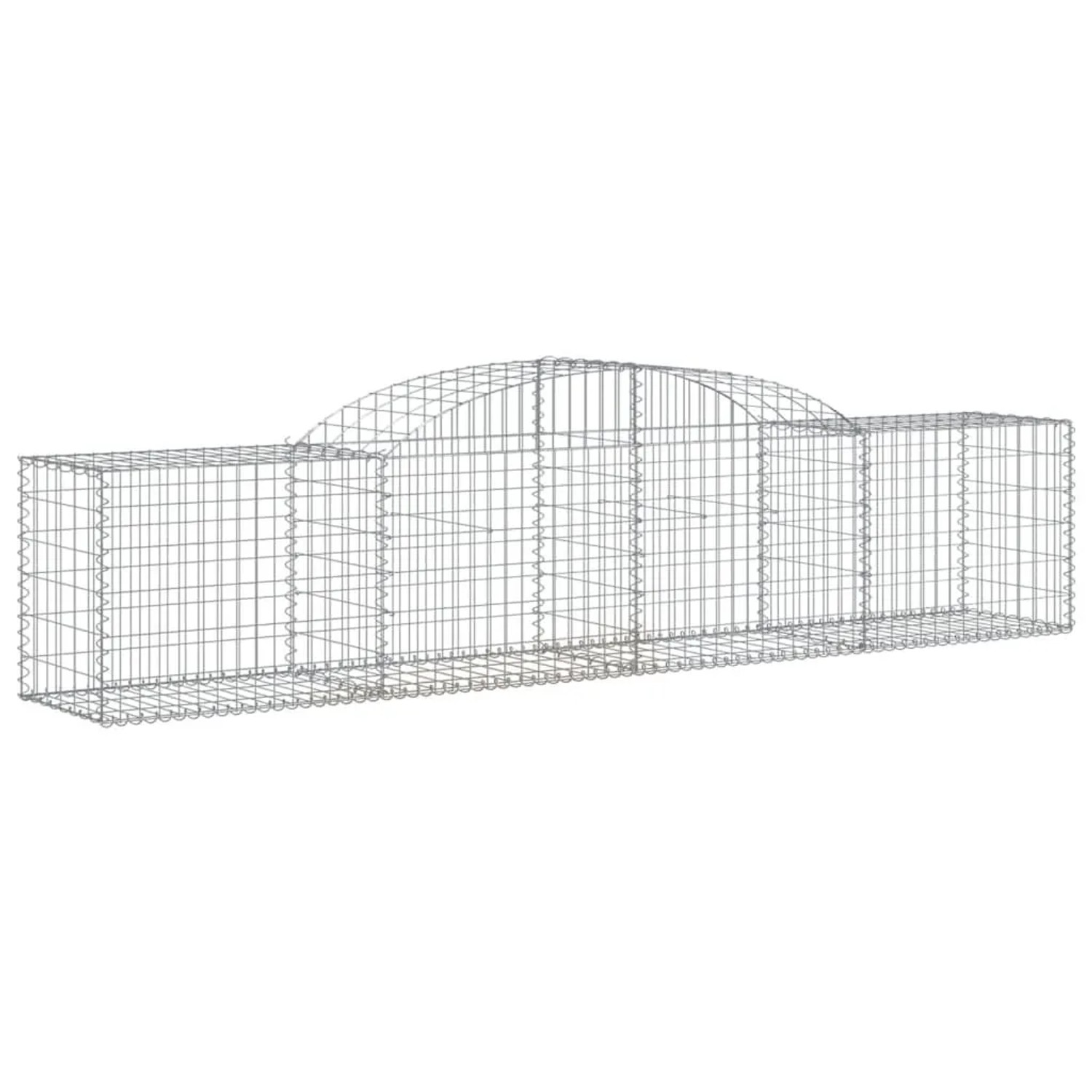 vidaXL Gabionen mit Hochbogen 20 Stk 300x50x60/80 cm Verzinktes Eisen 3146679