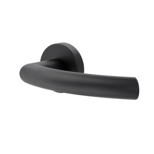 Schwarze Novadoors Türgriffgarnitur Nova Amico, rosettenlos, Smart2Lock für Innentüren.