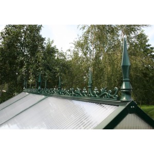 KGT Firstverzierung in Tannengrün für Gewächshaus Typ II, Zierelemente und Zierspitzen.