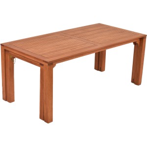Rechteckiger, ausziehbarer Merxx Gartentisch aus Eukalyptus, 185x90 cm. Holz Gartentisch.