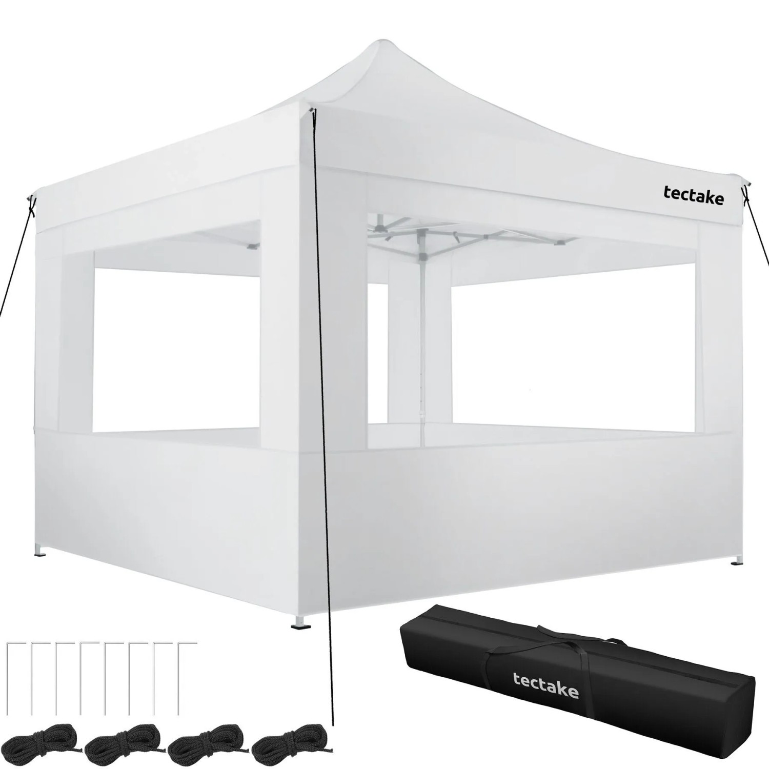 Tectake Aluminium Pavillon Olivia 3 x 3 M Wasserdicht  300 x 300 x 280 cm Weiß