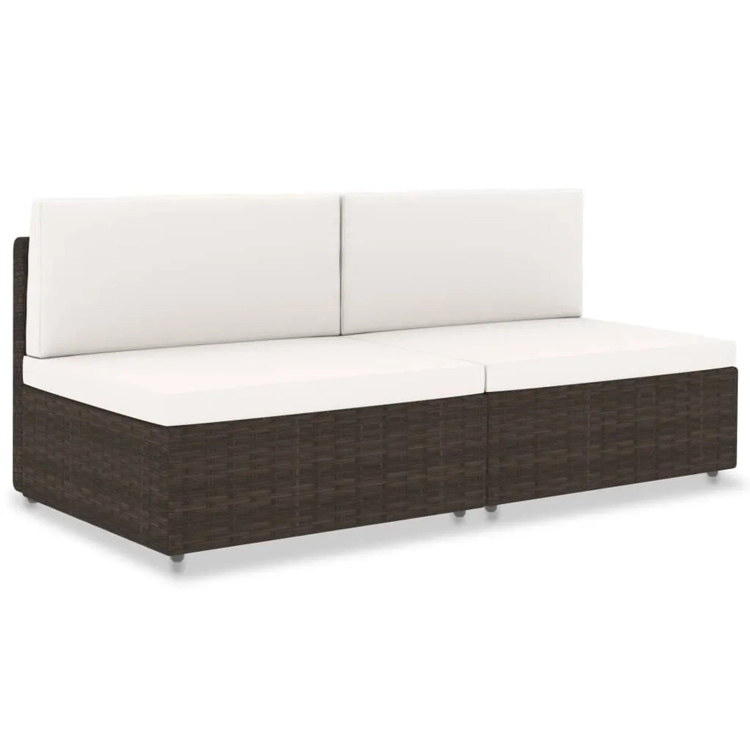vidaXL Modulares 2-Sitzer-Sofa Poly Rattan Braun 49513