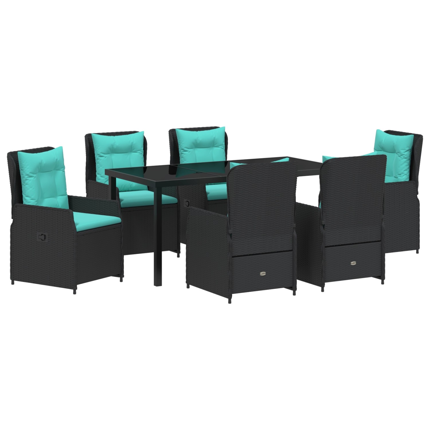 vidaXL Garten Essgruppe 7-Tlg Schwarz Poly Rattan 3381041 günstig online kaufen